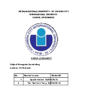 Bài tập tiểu luận nhóm học phần Managerial Accounting | Trường Đại học Quốc tế, Đại học Quốc gia Thành phố Hồ Chí Minh