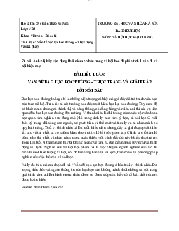 Vấn đề bạo lực học đường, thực trạng và giải pháp | Tiểu luận môn Xã hội học đại cương