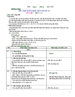 Giáo án Tiếng Việt 2 sách Chân trời sáng tạo Học kì 1| Tuần 9