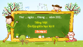 Giáo án điện tử Tiếng việt 1 Cánh diều: Ôn tập giữa học kì 2