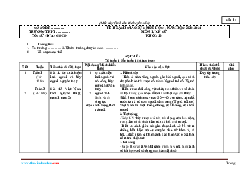 Kế hoạch giáo dục lịch Sử 10 năm 2020-2021