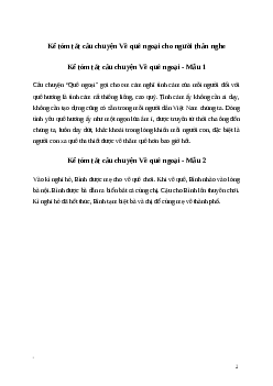Văn mẫu Kể tóm tắt câu chuyện Về quê ngoại | Kết nối tri thức