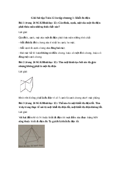 Giải bài tập Toán 12 ôn tập chương 1: Khối đa diện