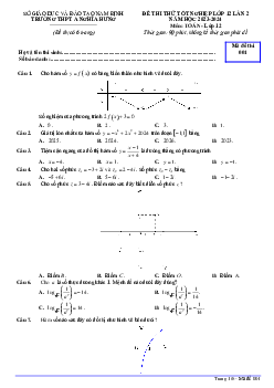 Đề thi thử Toán tốt nghiệp THPT 2024 lần 2 trường THPT A Nghĩa Hưng – Nam Định