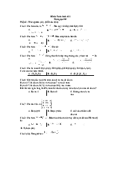 Đề thi mẫu môn Toán Kinh tế 1 | Học viện Ngân hàng