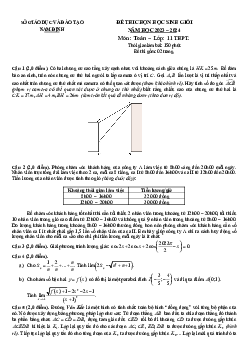 Đề thi chọn học sinh giỏi Toán 11 năm 2023 – 2024 sở GD&ĐT Nam Định