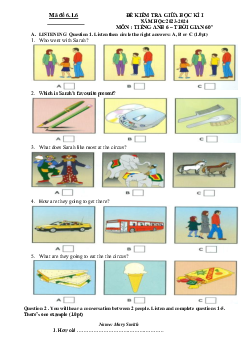 Đề thi giữa học kì 1 môn Tiếng Anh 6 năm 2023 - 2024 sách Kết nối tri thức với cuộc sống
