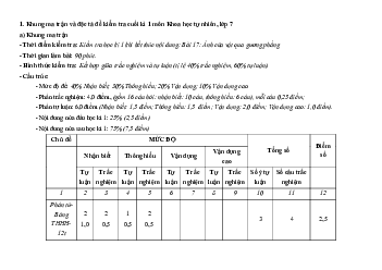 Đề thi học kì 1 môn Khoa học tự nhiên 7 năm 2023 - 2024 sách Kết nối tri thức với cuộc sống - Đề 6
