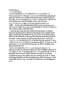 Đánh giá kết quả khai thác của đội xe container tại công ty TNHH Cảng quốc tế Tân Cảng