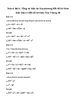 Giải Toán 8 Bài 8: Tổng và hiệu hai lập phương | Kết nối tri thức