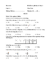 Đề thi giữa học kỳ 2 môn Toán lớp 4 năm học 2024 - 2025 | Bộ sách Kết nối tri thức