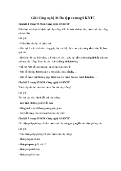 Giải Công nghệ 10 Ôn tập chương 5 KNTT