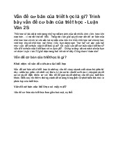 Luận văn Trình bày nội dung vấn đề cơ bản của triết học | Trường Đại học Nam Cần Thơ