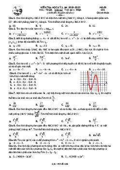 Đề cuối kì 1 Toán 12 năm 2022 – 2023 trường THPT Gia Định – TP HCM