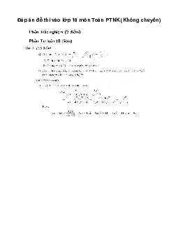 Đề thi tuyển sinh vào lớp 10 môn Toán năm 2023 - 2024 trường Phổ thông Năng khiếu TP HCM (Không chuyên)