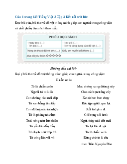 Giải SGK Tiếng Việt 3 trang 123 Bài 28: Những điều nhỏ tớ làm cho Trái Đất - Đọc mở rộng | Kết nối tri thức