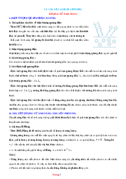 Tóm tắt lý thuyết chương lượng tử ánh sáng Vật lí 12