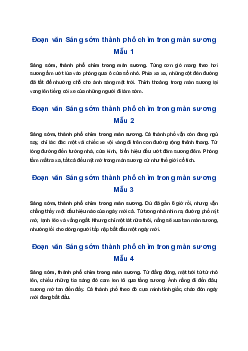 Hoàn thành đoạn văn từ câu chủ đề “Sáng sớm, thành phố chìm trong màn sương” | Tập làm văn 4