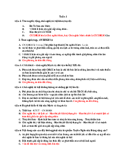 Đề cương ôn tập học phần Chủ nghĩa xã hội khoa học ( có đáp án) | Đại học Thăng Long