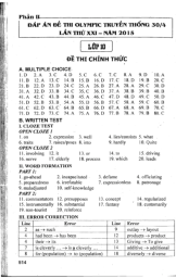 Kỳ thi Olympic truyền thống 30 tháng 4 lần thứ XXI TP Hồ Chí Minh năm 2015 môn Tiếng Anh 11