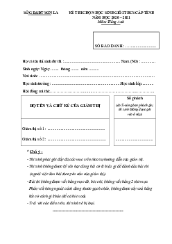 Kỳ Thi Chọn Học Sinh Giỏi Thcs Cấp Tỉnh Năm Học 2020 – 2021 Tỉnh Sơn La (có đáp án)