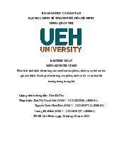 Bài tiểu luận Phân tích tình hình thị trường của một loại sản phẩm, dịch vụ cụ thể mà tác giả yêu thích