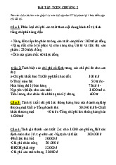 Bài tập Chương 2 môn Tài chính doanh nghiệp | Trường Đại học Kinh Doanh và Công Nghệ Hà Nội
