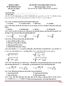 Đề thi thử tốt nghiệp THPT môn Lý chuẩn cấu trúc đề minh họa 2021 có lời giải chi tiết (Đề 3)
