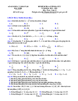Đề kiểm tra cuối học kỳ 1 Toán 11 năm 2021 – 2022 sở GD&ĐT Bắc Ninh