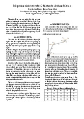 Báo cáo cuối kỳ Mhhmp: Mô phỏng cánh tay robot 3 bậc tự do. Môn Mô hình hoá và mô phỏng hệ thống điều khiển | Trường Đại học Công nghệ, Đại học Quốc gia Hà Nội.