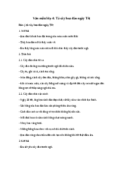 Tả hoa đào ngày Tết lớp 4 Hay nhất | Tập làm văn 4