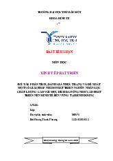 Tiểu luận Kinh tế Phát triển: Đề xuất giải pháp phát triển nguồn nhân lực tại Bình Dương