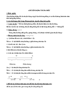 Tài Liệu Tổng Ôn Tập Các Chuyên Đề Vật Lý Lớp 10 Học Kỳ I