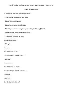 Ngữ pháp unit 3 lớp 6 Friends - Smart World