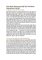 Kinh doanh thương mại là gì? Học kinh doanh thương mại ra làm gì?