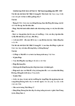 Giải bài tập SGK Lịch sử 9 bài 21
