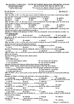Đề thi chính thức và đáp án mã đề thi 424 môn Tiếng Anh THPT Quốc gia, Kỳ thi tốt nghiệp THPT 2023