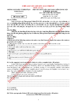 TOP 33 đề giáo viên giỏi môn Anh THCS (có đáp án )