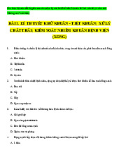 Câu hỏi ôn tập Điều dưỡng cơ bản | Đại học Y khoa Phạm Ngọc Thạch