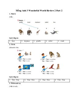 Tiếng Anh 3 Wonderful World Review 2 Part 2