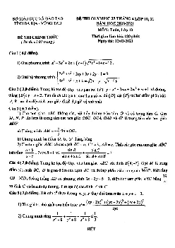 Đề Olympic 27 tháng 4 Toán 10 năm 2020 – 2021 sở GD&ĐT Bà Rịa – Vũng Tàu