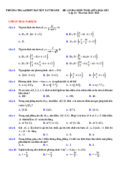 Đề cương Toán 11 giữa kì 1 năm 2021 – 2022 trường Nguyễn Tất Thành – Hà Nội