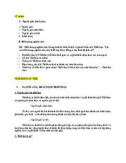 Lý thuyết về Nguồn gốc, khái niệm Triết học