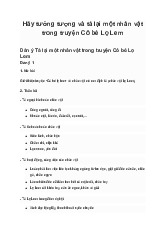 Hãy tưởng tượng và tả lại một nhân vật trong truyện Cô bé Lọ Lem | Tiếng Việt 5