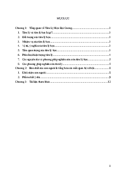 Bài tiểu luận môn Tâm lý học đại cương