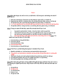 Đề cương ôn thi môn Kinh tế học đại cương | Đại học Thăng Long