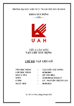 Tiểu luận "Vật liệu gỗ"