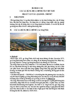 Báo cáo các ga hàng hoá chính của Việt Nam - Địa lý vận tải thủy | Trường Đại học Giao thông Vận Tải