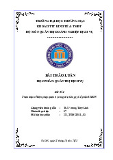 Bài thảo luận học phần Quản trị dịch vụ