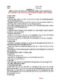 Giáo án Lịch Sử 8 kết nối tri thức bài 4 Đông Nam Á từ nửa sau thế kỷ XVI đến giữa thế kỷ XIX